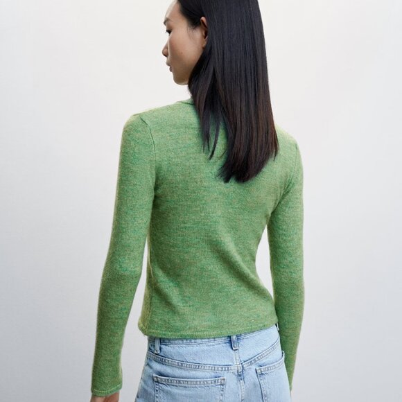 NWT Mango wool blend Turtleneck green knitted sweater Size S - Picture 6 of 7